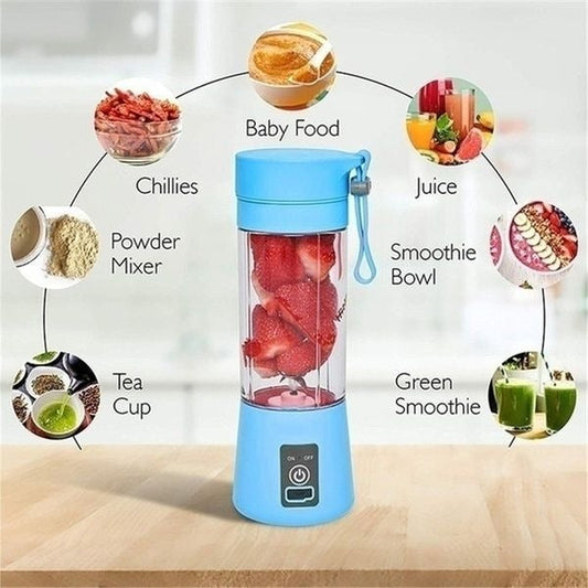 Portable 6 cuts Blender Home USB Rechargeable Electric Fruit Extractor Juice Blender Machine | Mini Smoothie Maker | Personal Juicer Cup | Random Color